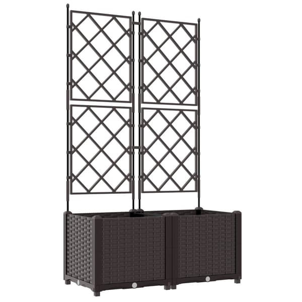 Trädgårdsplanterare 2 st Brun 80 x 40 x 143 cm PP