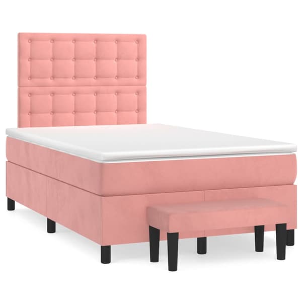 Ramsäng med madrass rosa 120x200 cm sammet