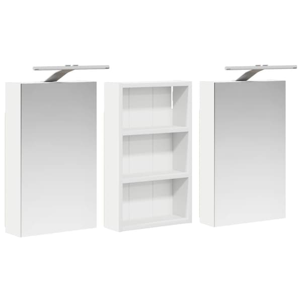 Badrumsskåpsset 3 st 90 x 10,5 x 50 cm Konstruerat trä