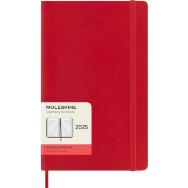 Moleskine 2025 12-Month Daily Large Softcover Notebook: Scarlet Red