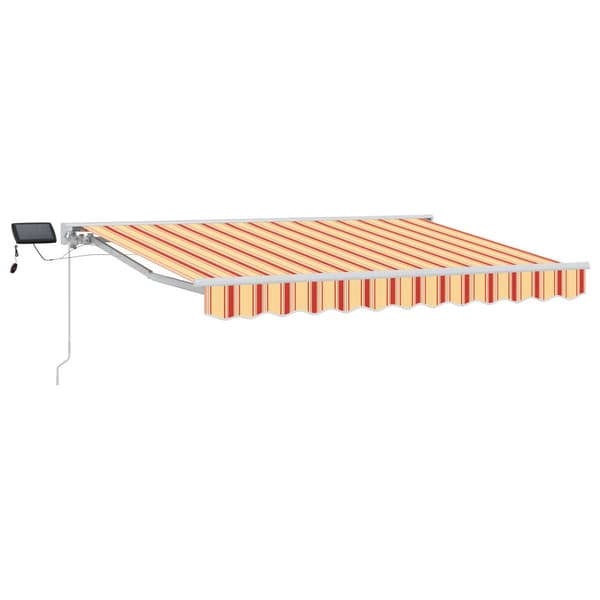 Manuell markisram med LED-lampor Gul, Orange och Vit 2,5 x 2 m