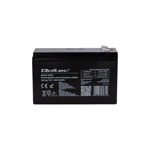 Qoltec - UPS-batteri - Bly-syra - 9 Ah