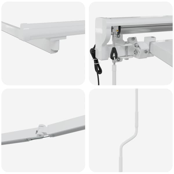 Elmarkisram med LED-lampor Vit 4 × 3,5 m Aluminium