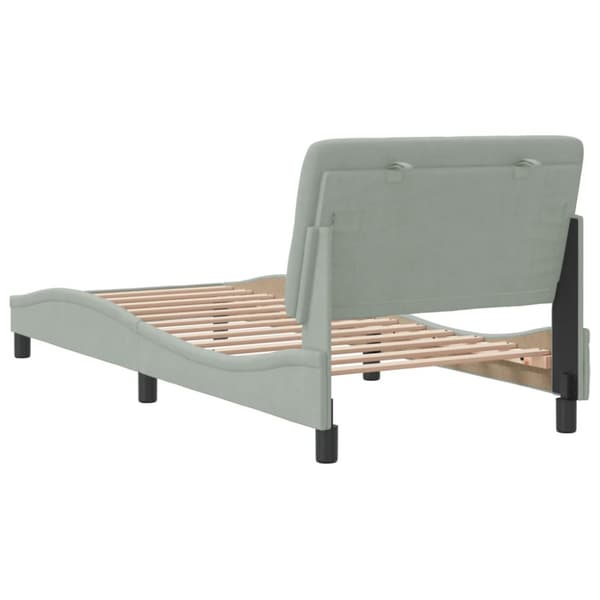 Bed Frame without Mattress Light Grey 90x190 cm Velvet