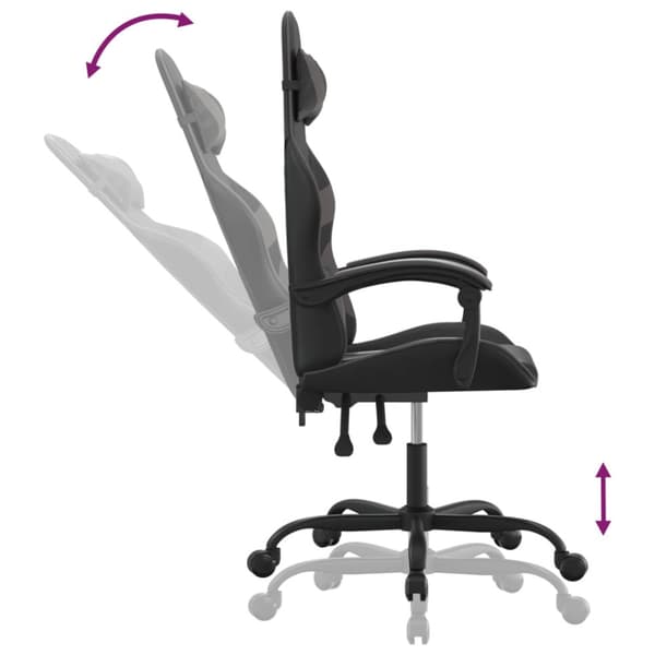 Gamingstol svart och grå konstläder