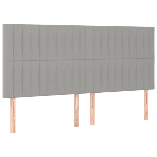 Sänggavel ljusgrå 160x5x118/128 cm tyg