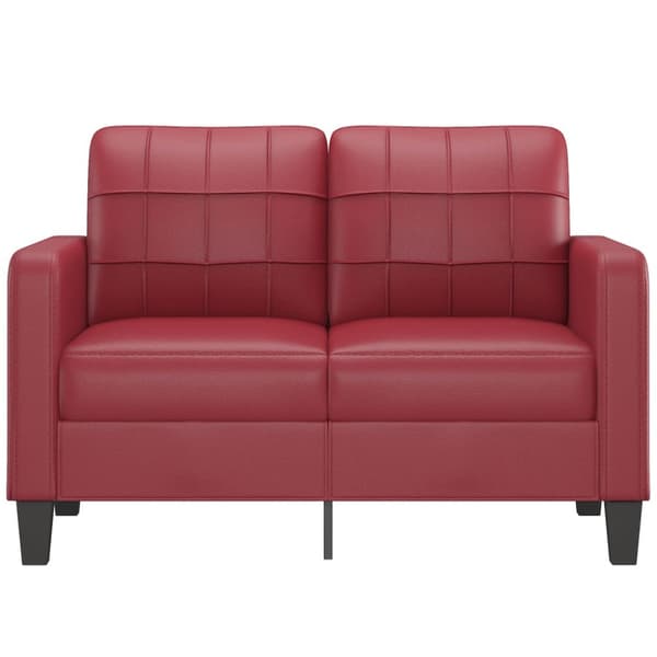 2-sitssoffa vinröd 120 cm fuskläder