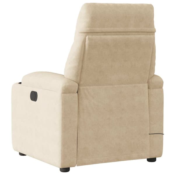 Massagefåtölj gräddvit mikrofibertyg