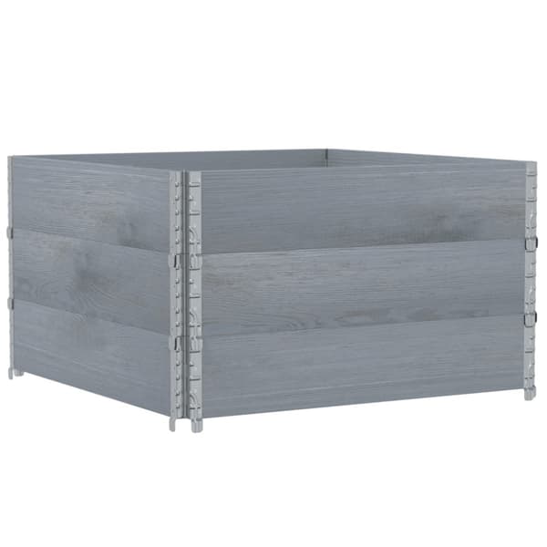 Odlingslåda grå 100x100 cm massivt furuträ