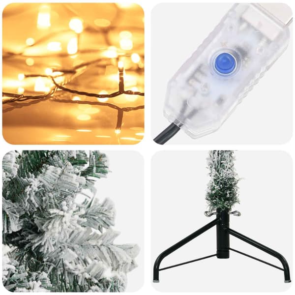 Plast Hingad Julgran 210 cm 300 LED-lampor Varmvit