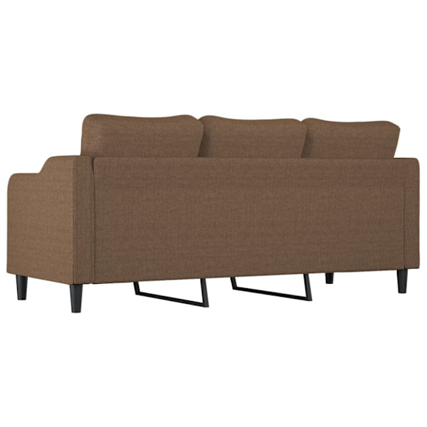 3-sitssoffa brun 180 cm tyg