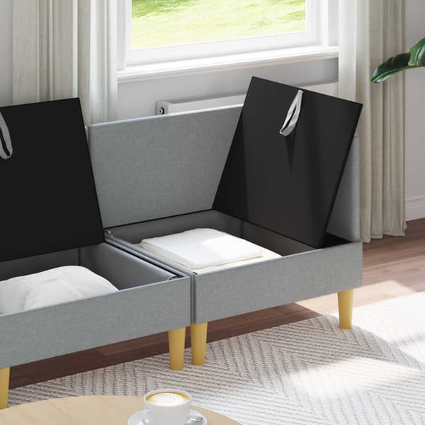 Möbelset för vardagsrummet med kudde 4 pcs Ljusgrå Tyg