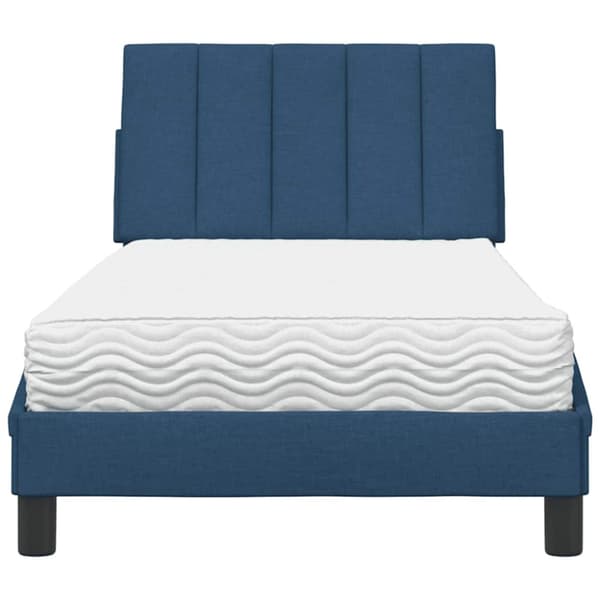 Bed with Mattress "Hanko" Blue 90x190 cm Fabric