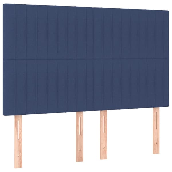Ramsäng med madrass blå 140x200 cm tyg