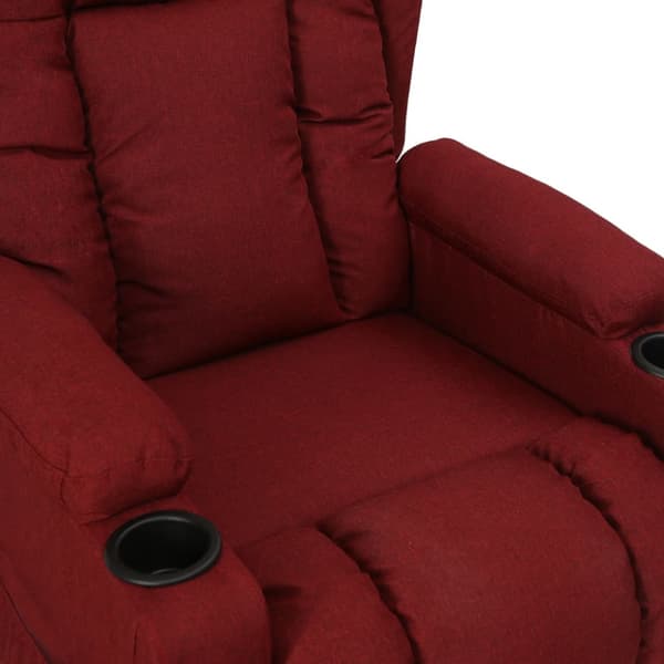 Reclinerfåtölj vinröd tyg