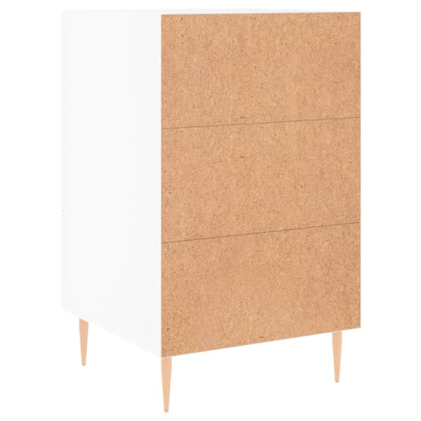 Sängbord vit 40x40x66 cm konstruerat trä