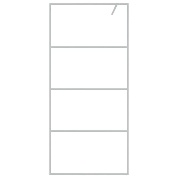 Duschvägg silver 90x195 cm klart ESG-glas