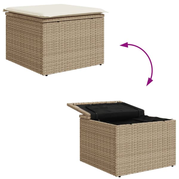 Trädgårdsoffset 7 st Beige konstrotting