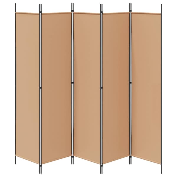 5-panel rumsavskiljare Beige 250 x 200 cm Tyg