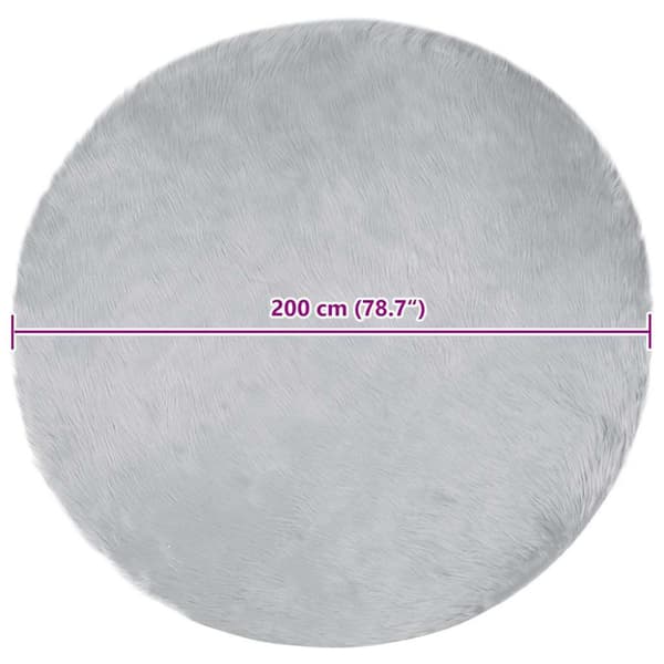 Fuskfäll matta TAFALLA Grå Ø 200 cm Polyester