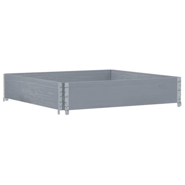 Odlingslåda grå 100x100 cm massivt furuträ