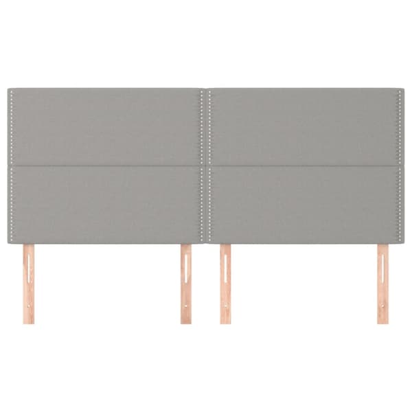 Sänggavel ljusgrå 200x5x118/128 cm tyg