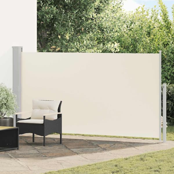 Infällbar sidomarkis 170x300 cm gräddvit