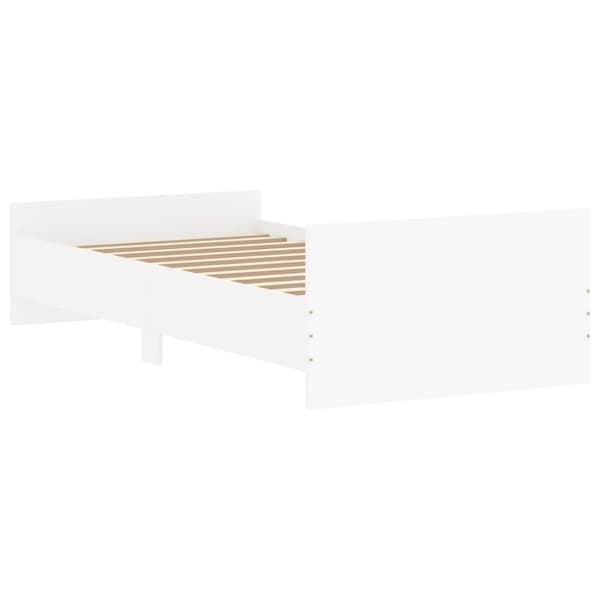Sängram vit 90x190 cm konstruerat trä