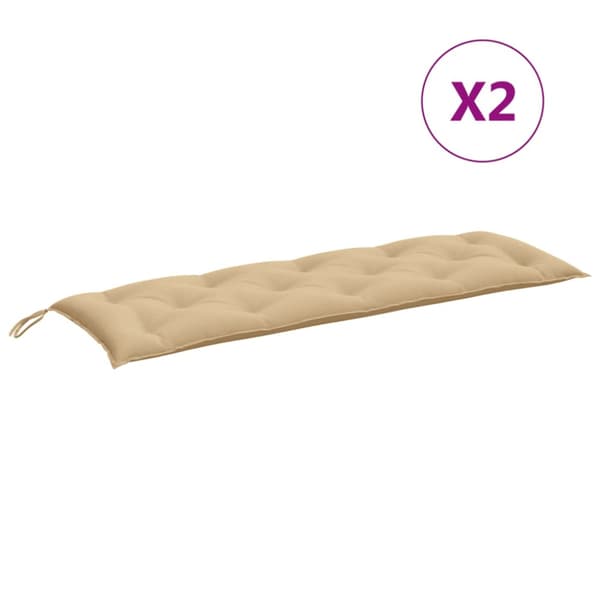 Bänkdyna 2 st melerad beige 150x50x7 cm tyg