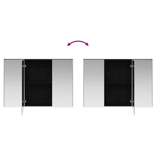 Badrumsmöbelset 4 pcs Svart ek Konstruerat trä och glas