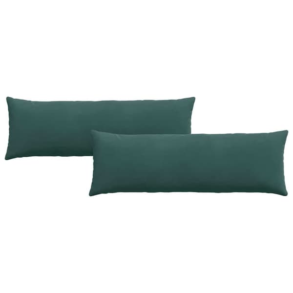 Sofakuddar 2 pcs Mörkgrön 120 x 40 cm Kordread tyg