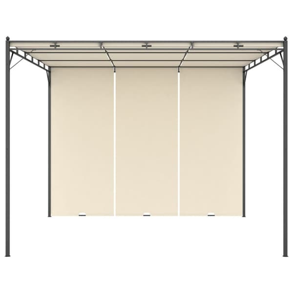 Trädgårdspaviljong med draperier 3x3x2,25m gräddvit