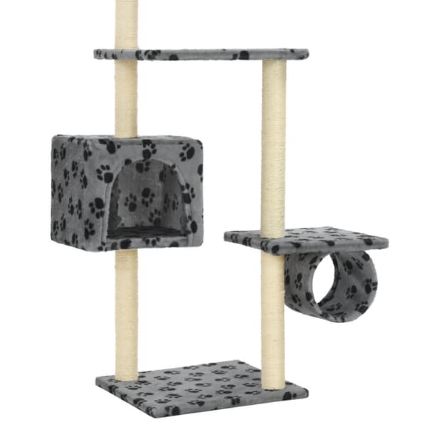 Klösträd med sisalpelare 260 cm tassavtryck grå