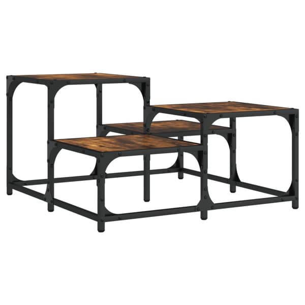 Soffbord rökfärgad ek 68x68x40 cm konstruerat trä