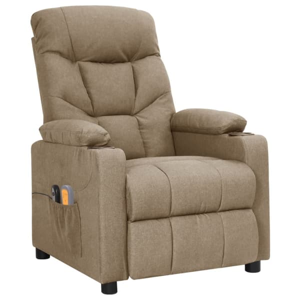 Elektrisk massagefåtölj taupe tyg