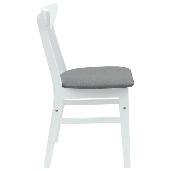 Matstolar 2 pcs Vit 42 x 47,5 x 81 cm Massiv Gummiträ