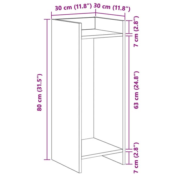 Växtställ 2 pcs Grå Sonoma 30 x 30 x 80 cm Konstruerat trä