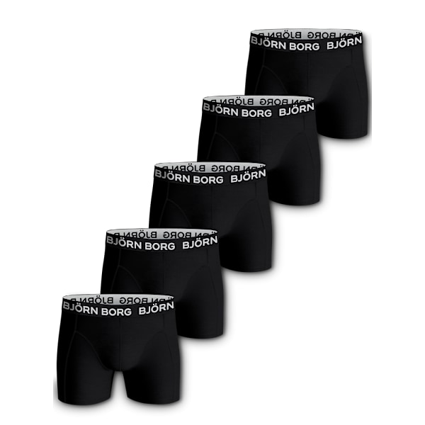 Boxer Solid 5-p Underwear Black Male