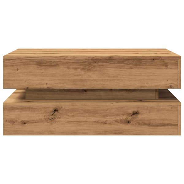 Soffbord med LED ek 90x50x40 cm