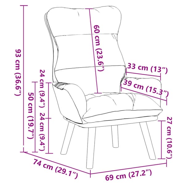 fåtölj Blå 69 x 74 x 93 cm Sammet