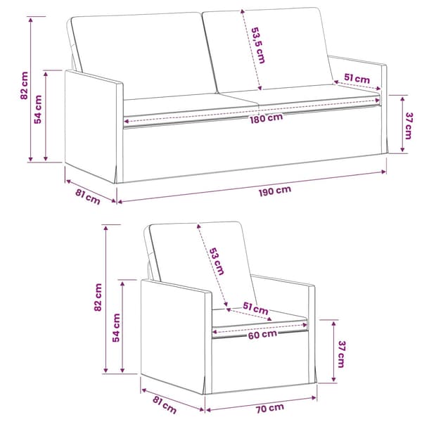 Soffset 2 st Vit Tyg