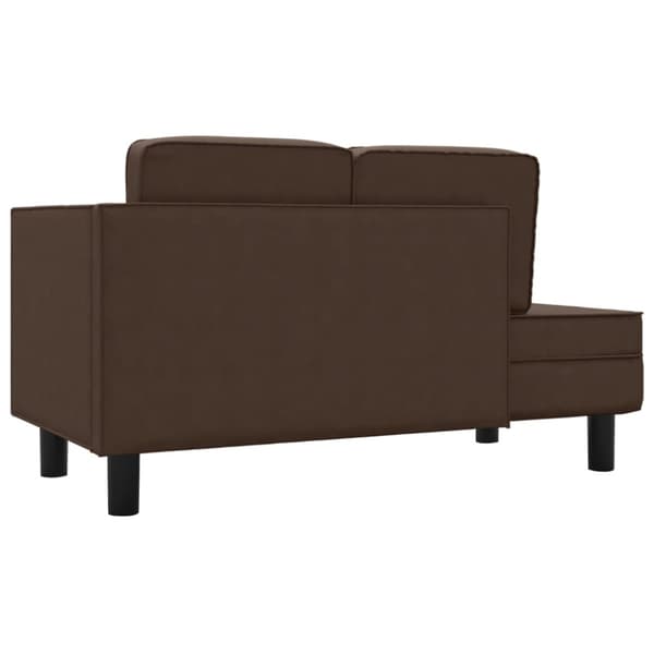 Schäslong med kuddar och bolster brun konstläder