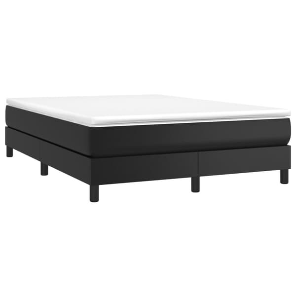 Boxspring-sängram svart 140x190 cm konstläder