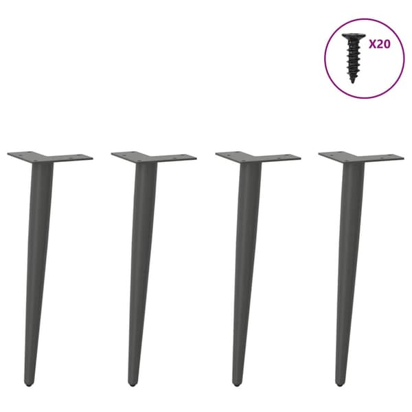 Soffbordsben koniska 4 st antracit 42-43 cm stål