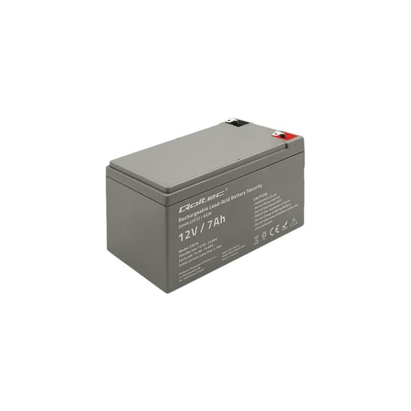 Qoltec - UPS-batteri - AGM-batteri, max. 105A, säkerhet - Bly-syra - 7 Ah