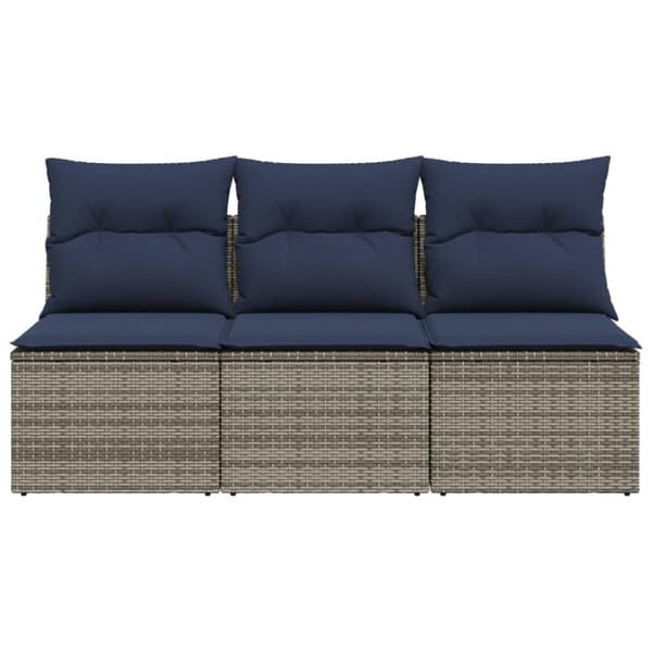 Trädgårdsoffa med kudde Grå 165 x 62 x 69 cm Poly rattan