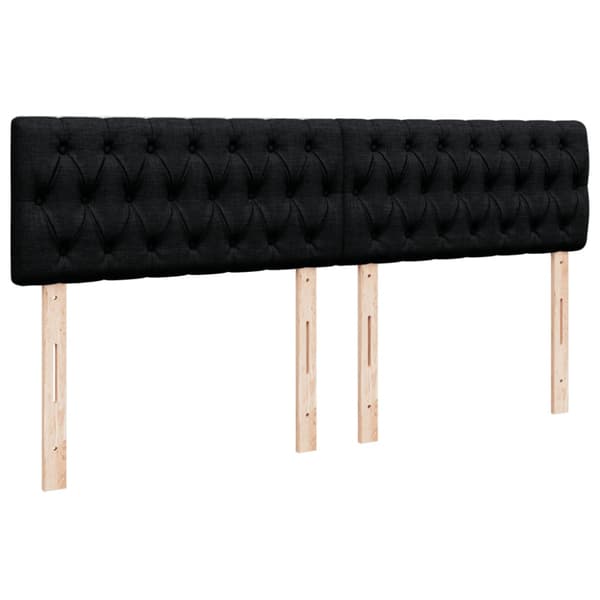 Ramsäng med madrass svart 200x200 cm tyg