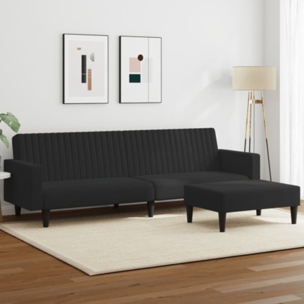 Soffgrupp 2 delar svart sammet