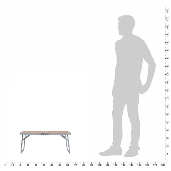 Hopfällbart campingbord brun aluminium 60x40 cm