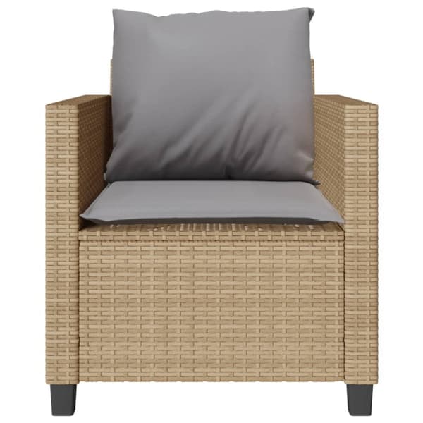 Bistrogrupp med dynor 3 delar beige konstrotting